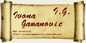 Ivona Gamanović vizit kartica